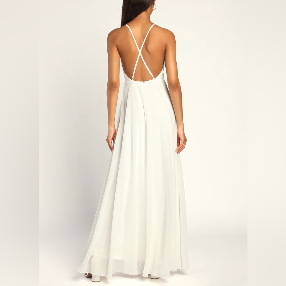Lulu's white dress, maxi floor-length, bridal, formal